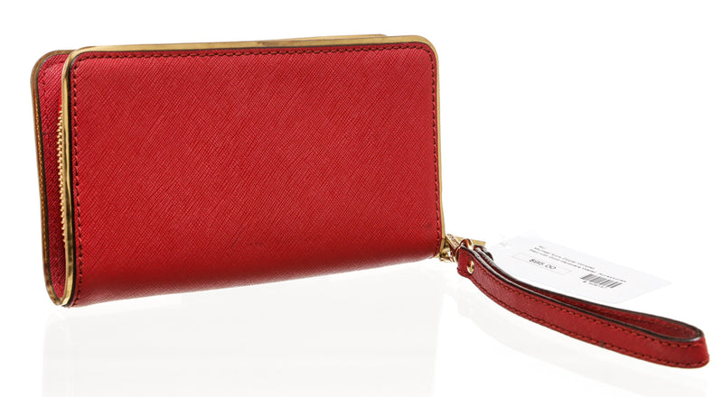 Michael Kors Red Leather Zipper Wristlet Wallet – On Que Style