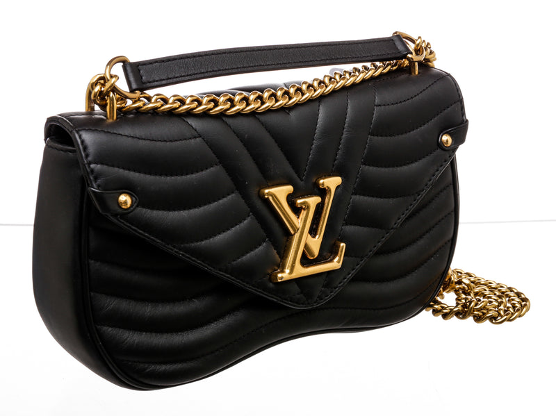 Louis Vuitton Black Leather New Wave MM Shoulder Bag