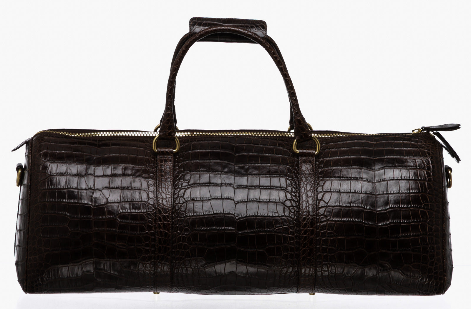 Brown Alligator Duffle Travel Bag – On Que Style