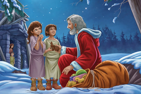 Saint Nicholas with two children