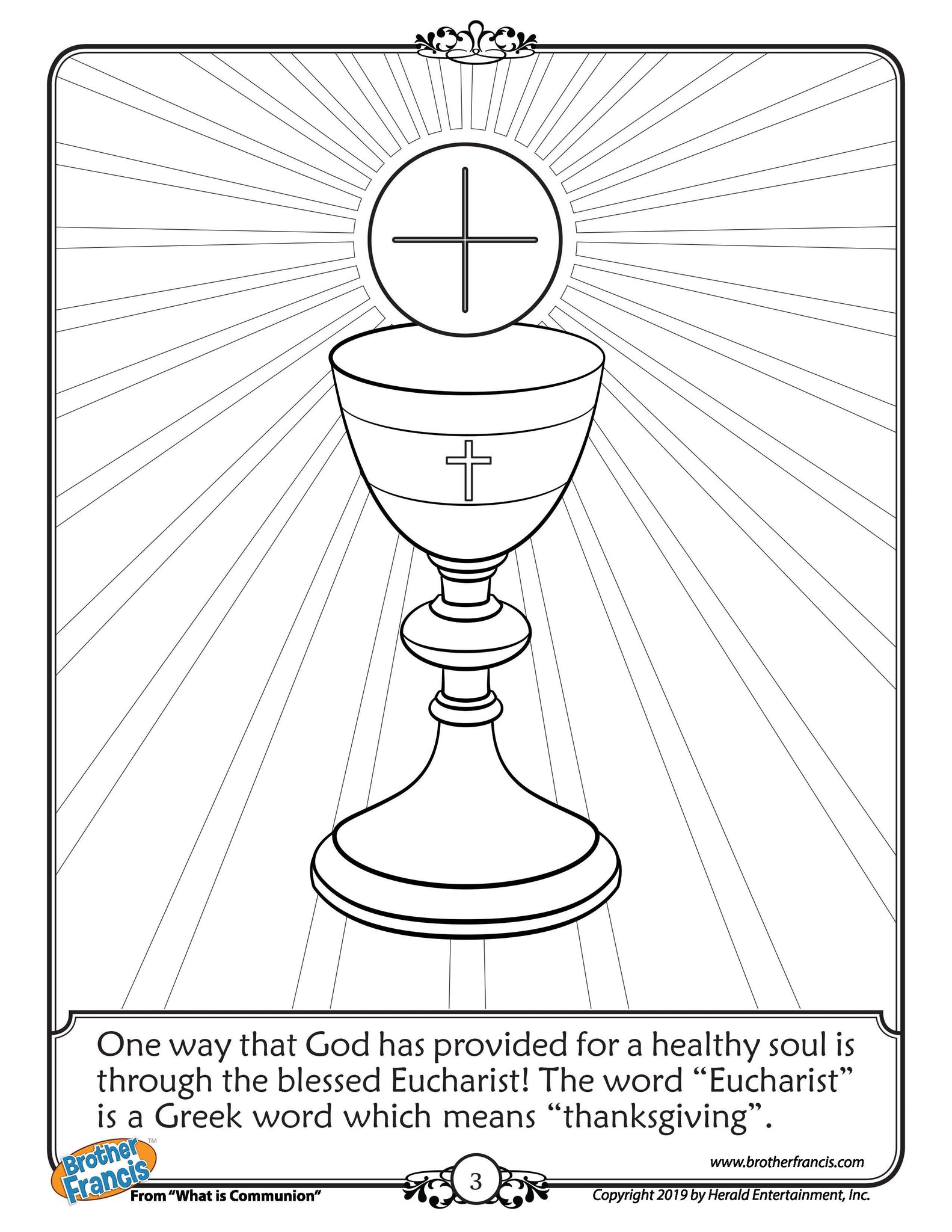 Download and Print The Eucharist Coloring Page Brother Francis