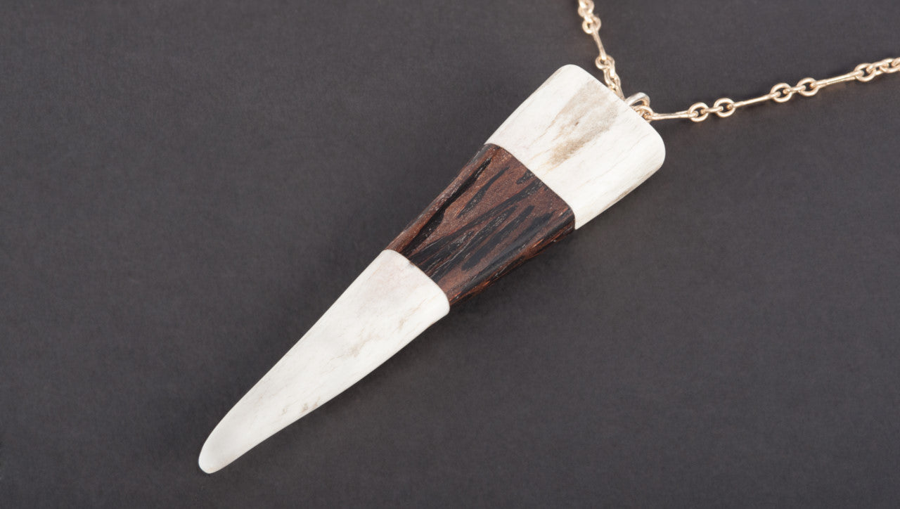 Antler Point Necklaec with Black Palm Wood