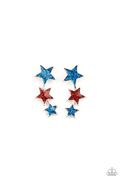 Paparazzi $10 Set of Starlet Shimmer Patriotic Earrings