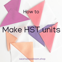 Making Half Square Triangle units by Kate Colleran