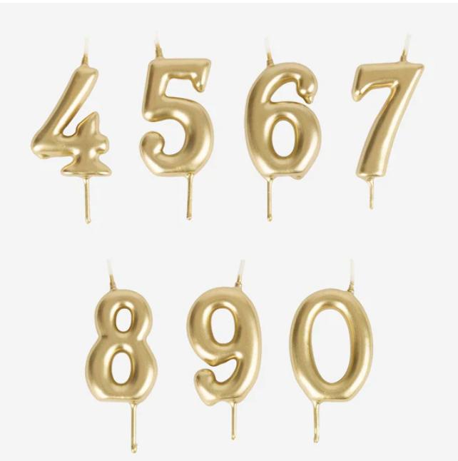 Gold Glitter 0-9 Number Candle – The Cupcake Bar, LLC