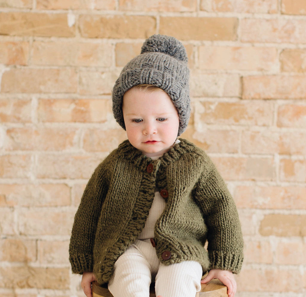 Popcorn Hand Knit Cardigan in Blush Pink from The Blueberry Hill