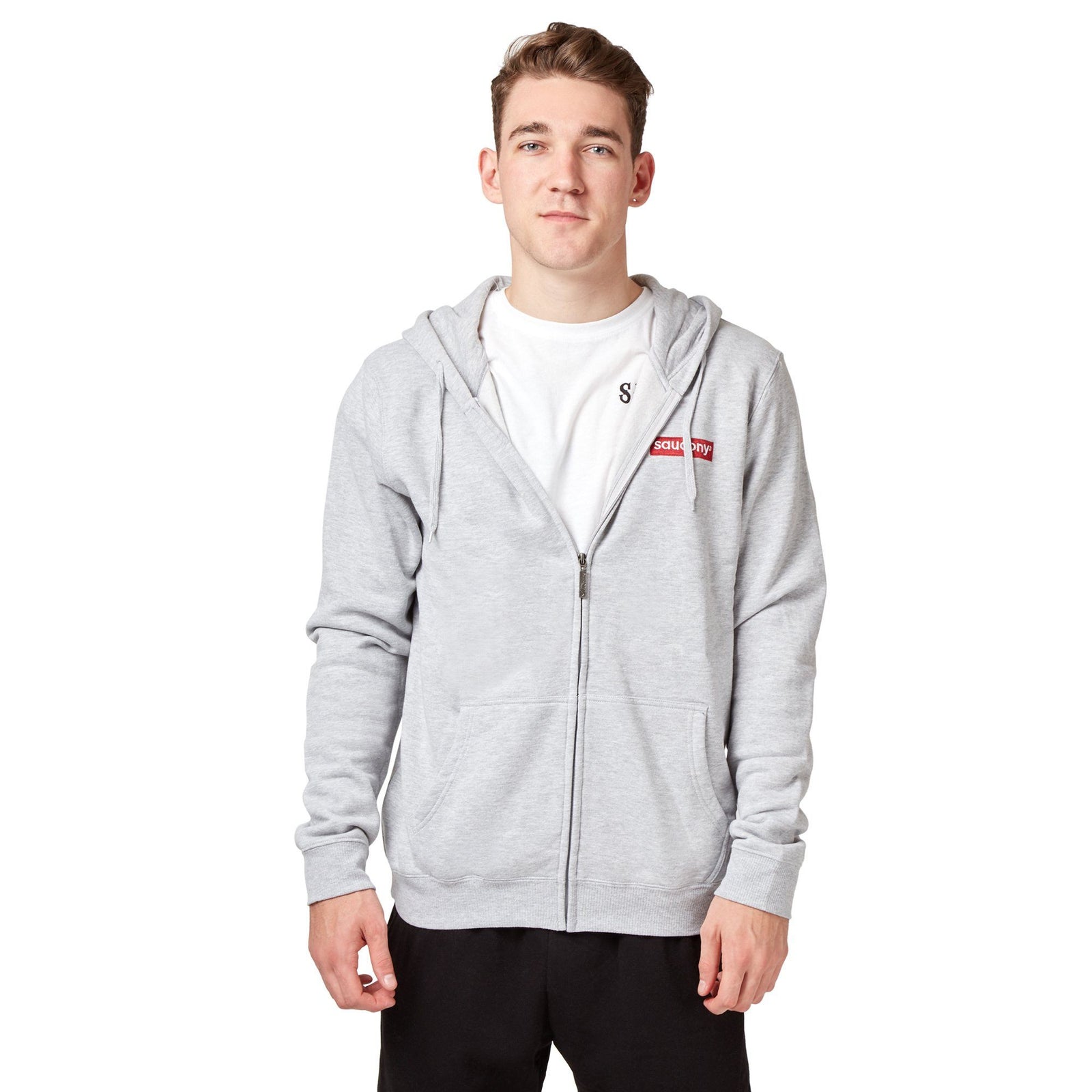 saucony hoodie mens grey