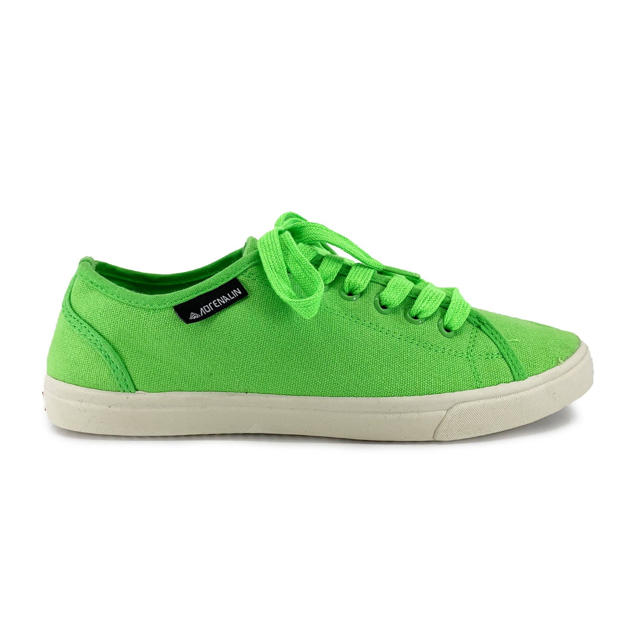 green canvas tennis shoes
