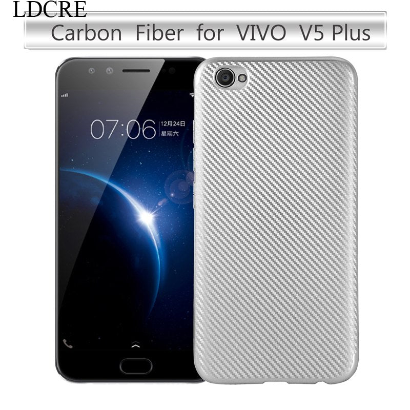 Ldcre Cover Vivo V5 Plus Case Soft Silicone Rubber Carbon Coque