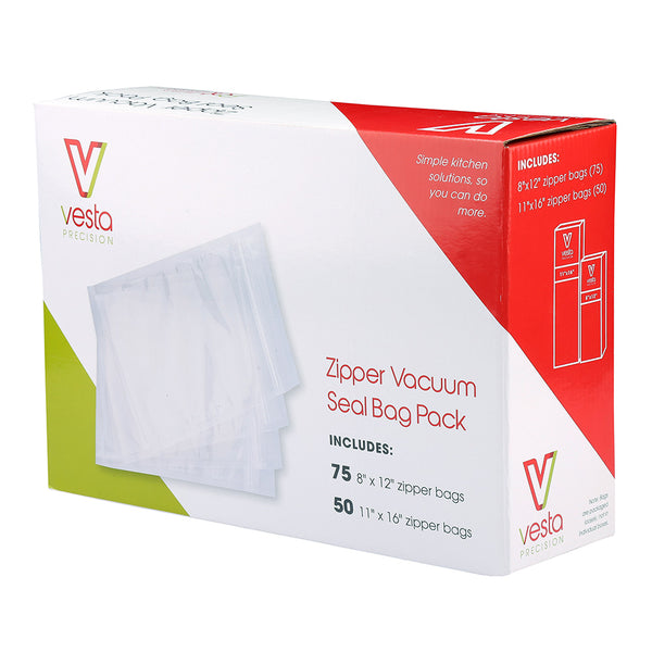 VestaEco Compostable Vacuum Seal Pouches - Flat - 10 inchx13 inch - 50/Box, Size: 10x13 (Gallon), Clear