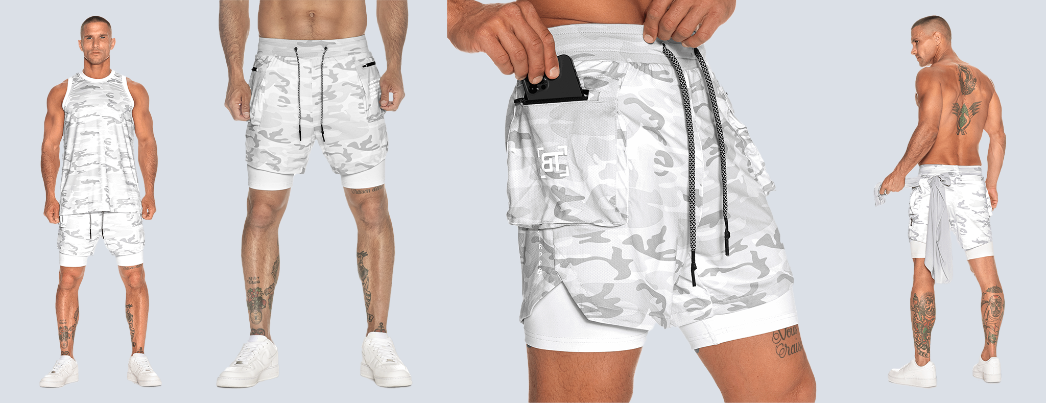 Air Pro 5 inch liner Cargo shorts for bodybuilding