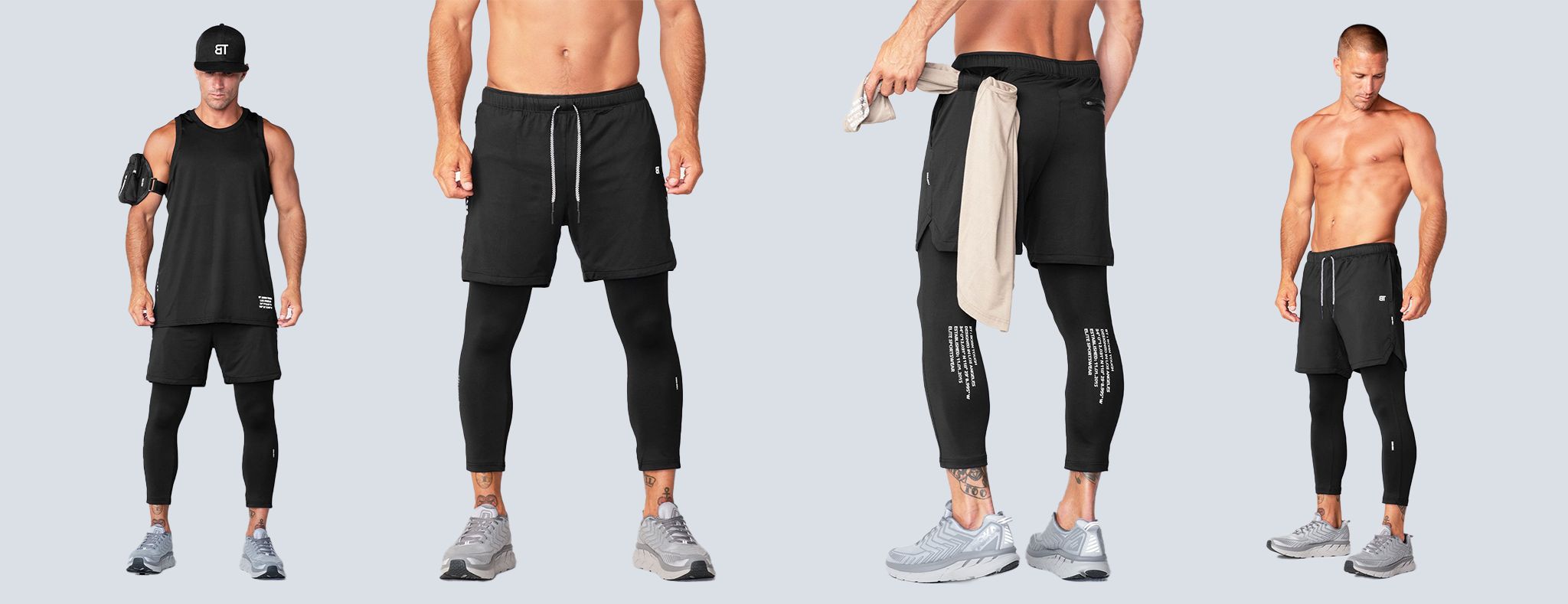 Air Pro bodybuilding shorts with legging liner