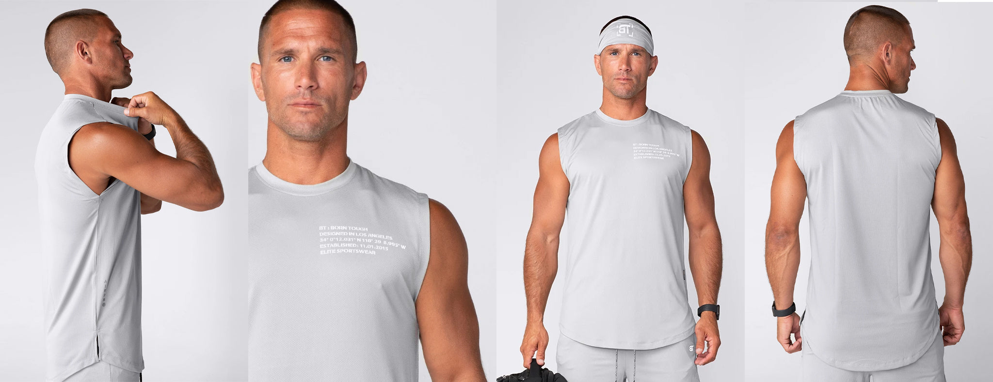 Born Tough Air Pro Sleeveless Fitted Gym T-Shirt For Men