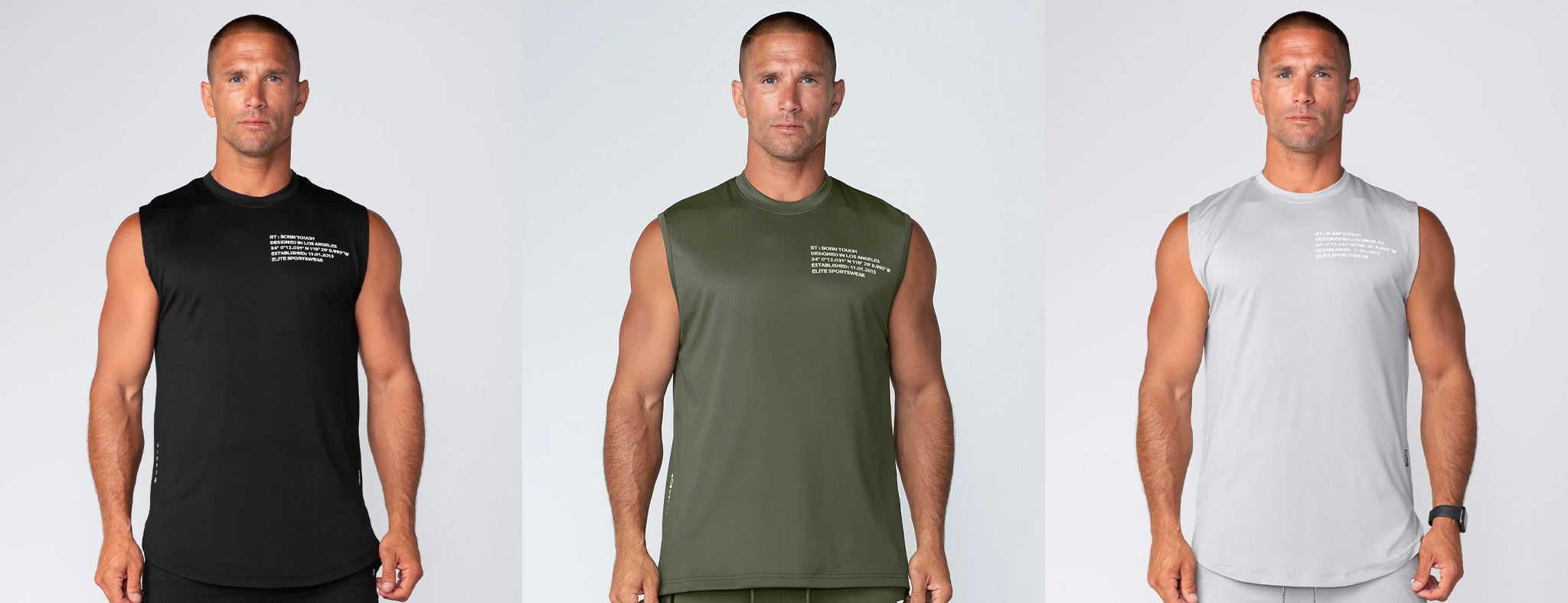 Born Tough Momentum Sleeveless Fitted Tee Shirt For Men