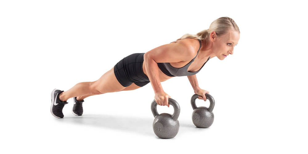 Push-Ups With Kettlebells or Dumbbells