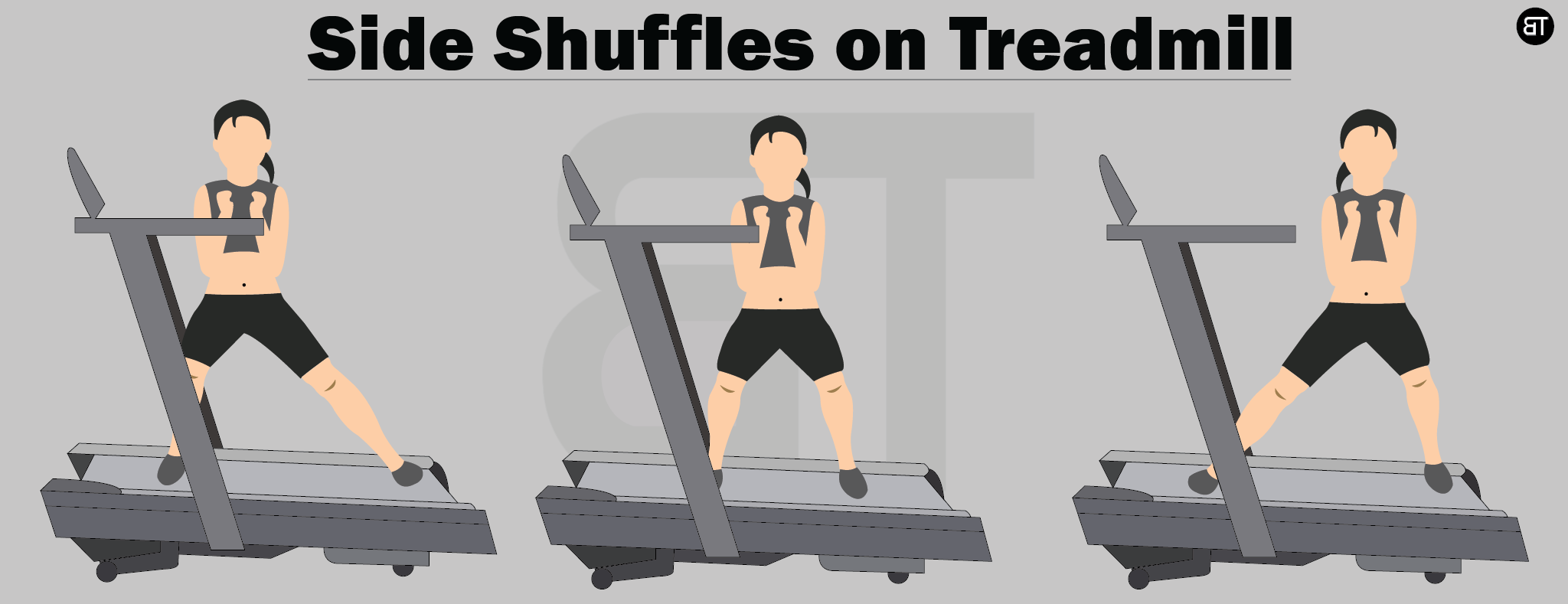 side shuffles treadmill