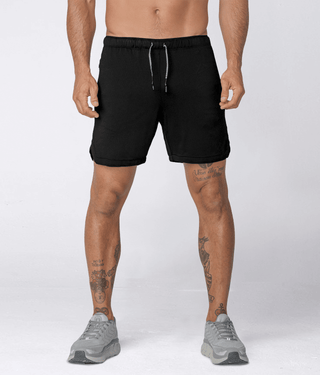 Born Tough Air Pro Men's 2 in 1 Grey Camo 7 Gym Workout Shorts With Liner  Pocket