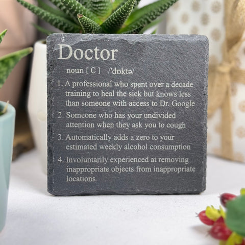 Slate coaster - occupations - doctor