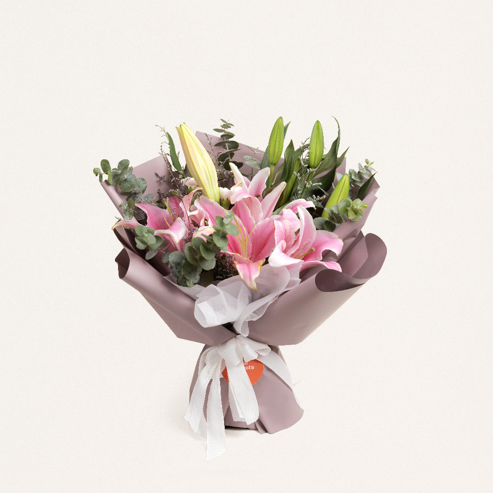 Buket Bunga Lily Pink Jakarta | Three Bouquets