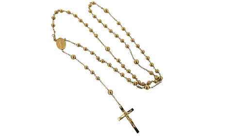 Exquisite 18-Karat Gold Rosary - A Testament to Beauty and Faith