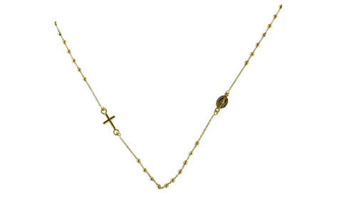Elegante rosario de oro de 18 quilates para mujer: símbolo de delicada belleza y fe