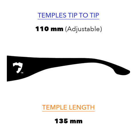 OutLaw Eyewear Fugitive TAC Temple Dimensions