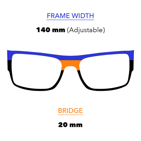 OutLaw Eyewear Raider TAC Frame & Bridge Dimensions
