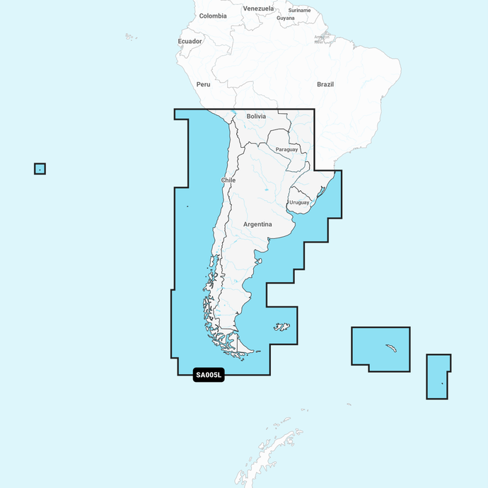 GARMIN NAVIONICS+ CHART SA005L: Chile, Argentina & Easter Islands