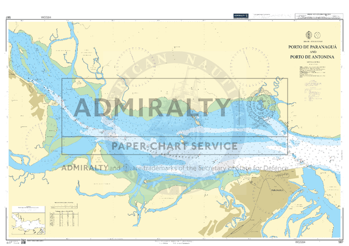 British Admiralty Nautical Chart 587: Brazil - South Coast, Porto de Paranaguá and Porto de Antonina