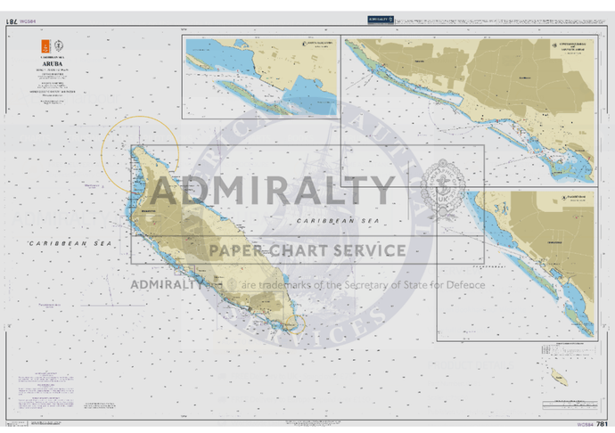 British Admiralty Nautical Chart 781: Aruba