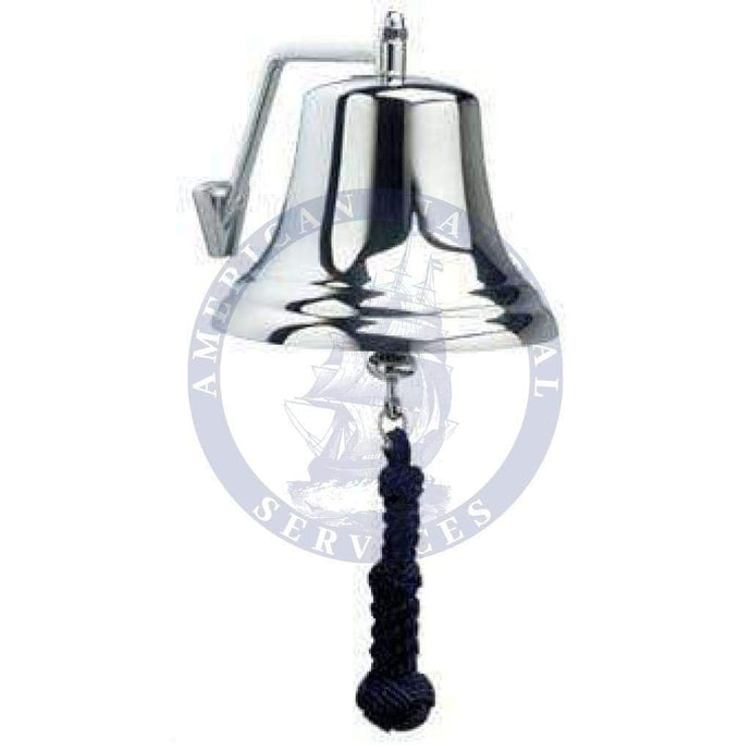 8" Chrome Bell with Navy Lanyard (Weems & Plath 8000C)