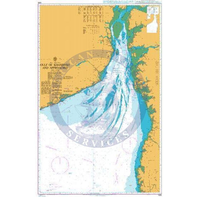 British Admiralty Nautical Chart 1486: Gulf of Khambhat and Approaches