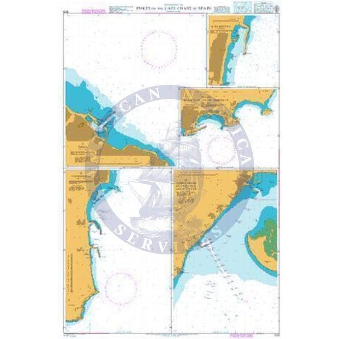 British Admiralty Nautical Chart  1515: Ports on the East Coast of Spain