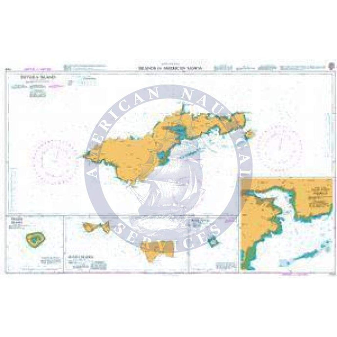 British Admiralty Nautical Chart 1729: Islands in American Samoa