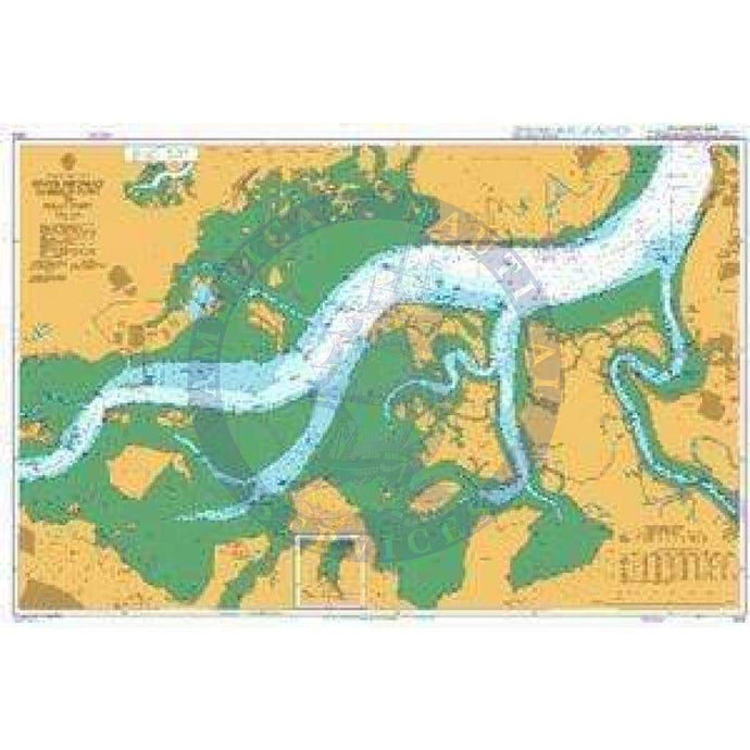 British Admiralty Nautical Chart 1834: England - East Coast, River Medway, Garrison Point to Folly Point. Otterham Creek