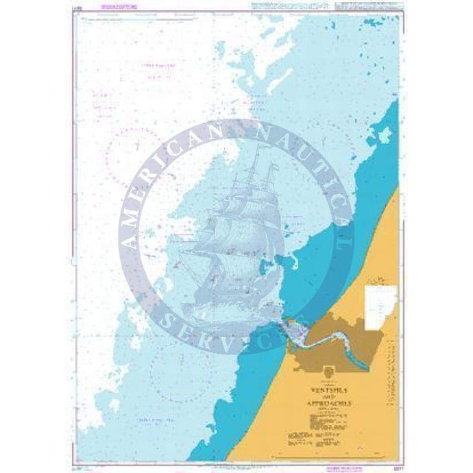 British Admiralty Nautical Chart 2277: Baltic Sea, Latvia, Approaches to Ventspils