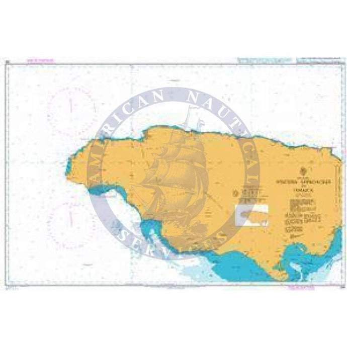 British Admiralty Nautical Chart  256: Western Approaches to Jamaica