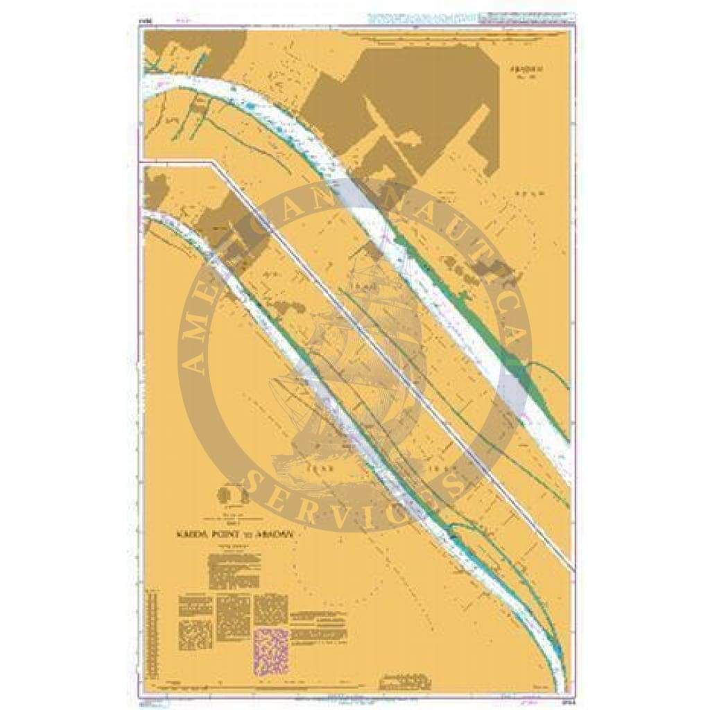 British Admiralty Nautical Chart 3844 Kabda Point to Abadan Amnautical