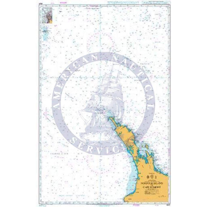 British Admiralty Nautical Chart 4641: South Pacific Ocean, Australia and New Zealand, Norfolk Island to Cape Egmont