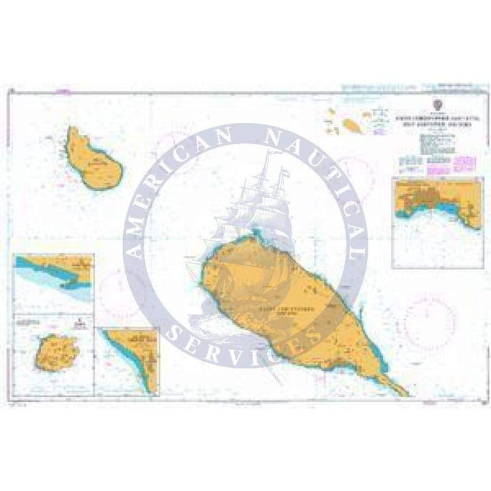 British Admiralty Nautical Chart 487: Saint Christopher (Saint Kitts), Sint Eustatius and Saba