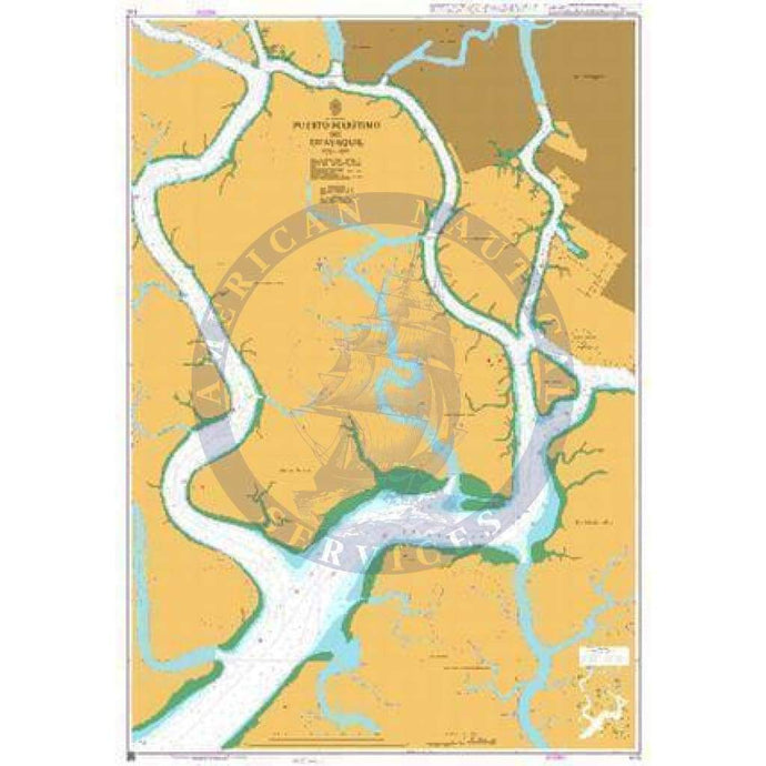 British Admiralty Nautical Chart  510: Ecuador, Puerto Marítimo de Guayaquil
