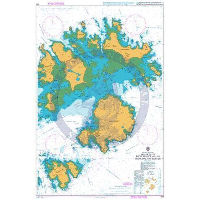 British Admiralty Nautical Chart 883: England - West Coast, Isles of Scilly, Saint Mary's and the Principal Off-Islands