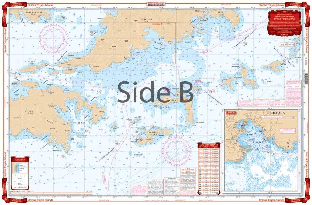 Virgin Islands Nautical Map Clock - Sea and Soul Charts