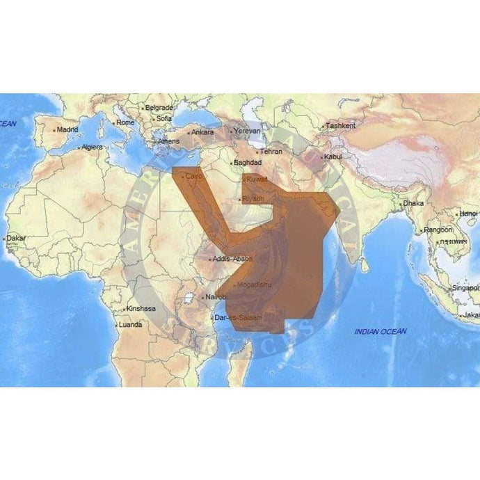 C-Map Max-N+ Chart ME-Y204: Red Sea To The Gulf And Seychelles Is.