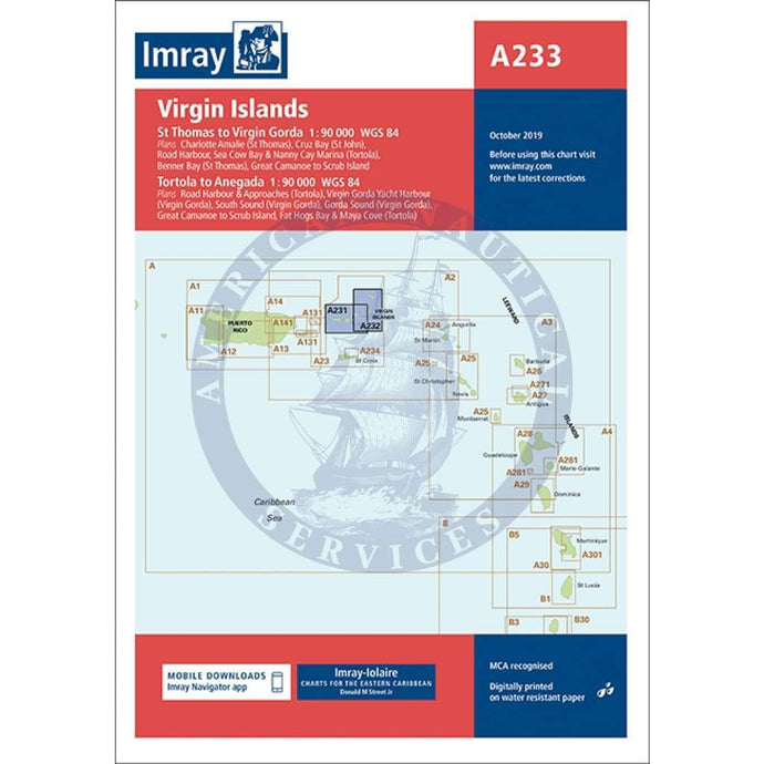 Imray Chart A233: Virgin Islands (includes A231 and A232)