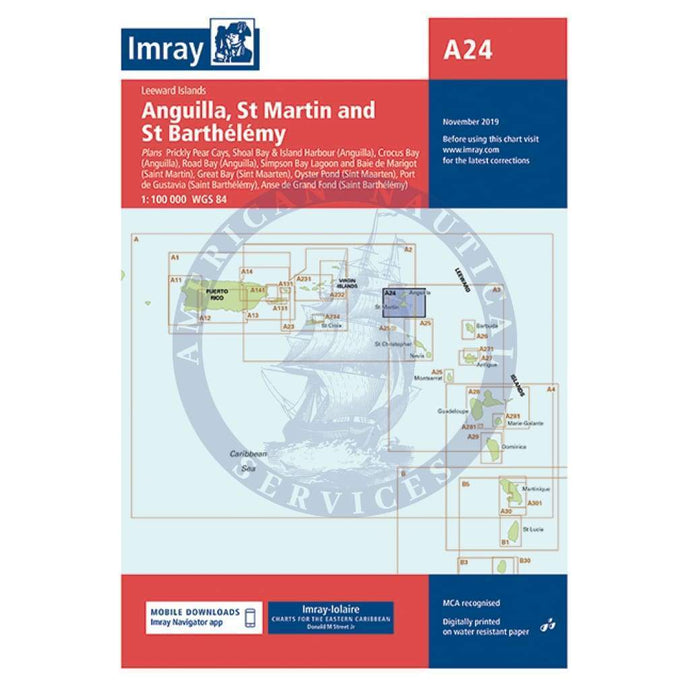 Imray Chart A24: Anguilla, St Martin and St Barthelemy