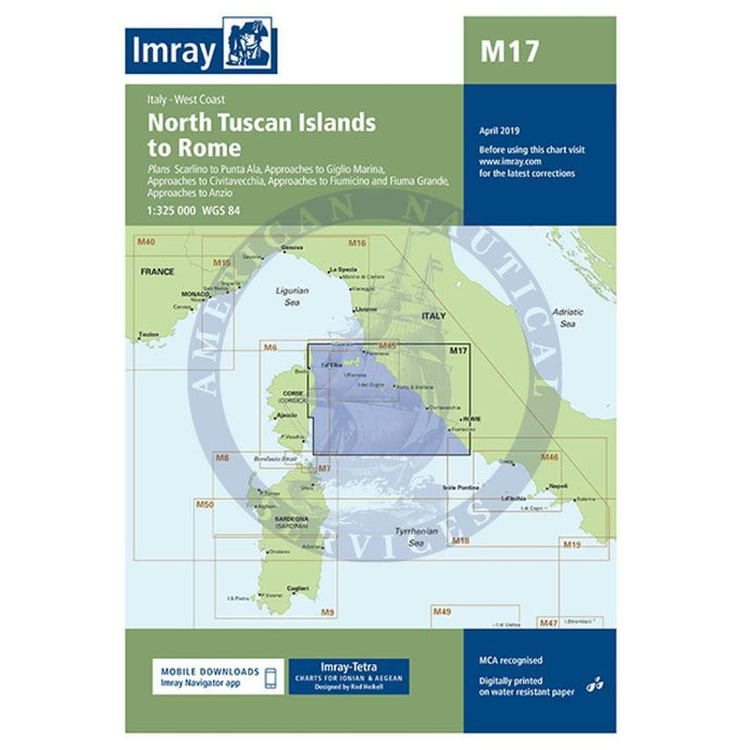 Imray Chart M17: North Tuscan Islands to Rome