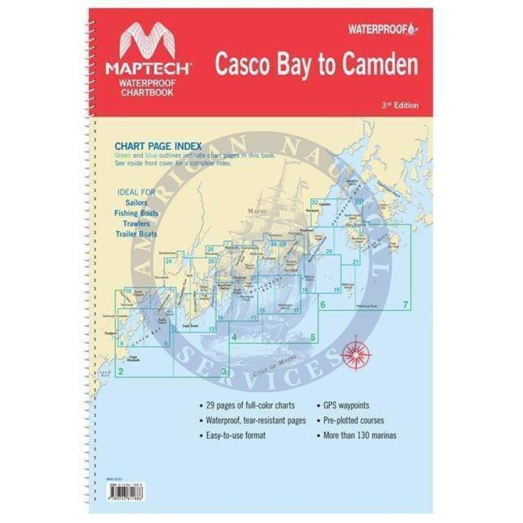 Maptech Waterproof Chartbook Casco Bay to Camden, 3rd Edition Amnautical