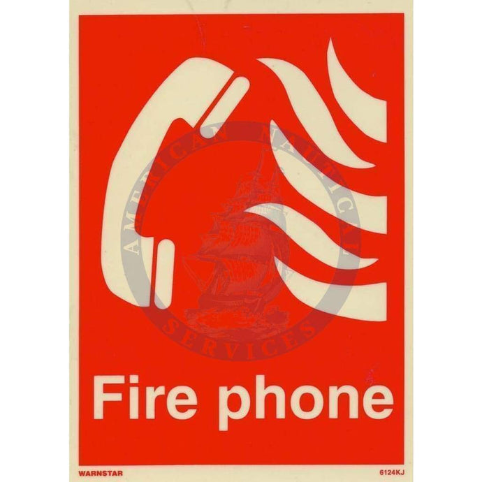Marine Fire Equipment Sign: Fire Phone + symbol