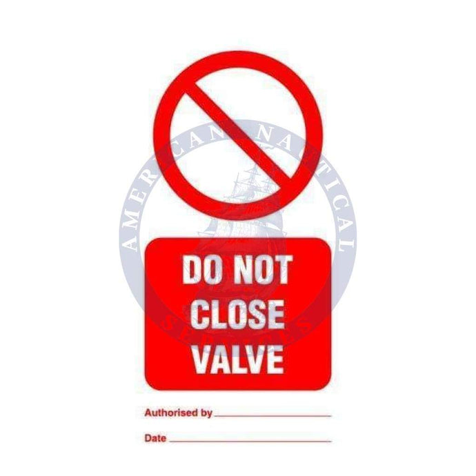 Marine Temporary Tie Tag: Tie tag, Do not close valve - Pack of 10